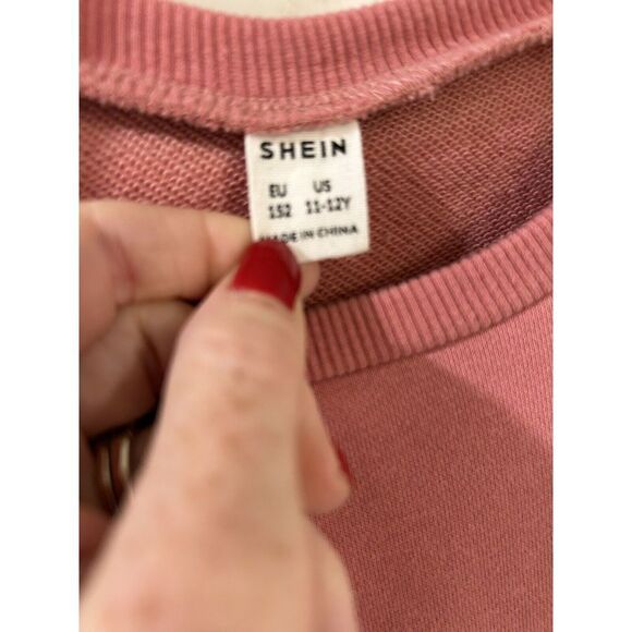 SHEIN Crew Neck Sweatshirt Girls Youth 11-12 Years Leopard Color block Size L - Picture 4 of 6